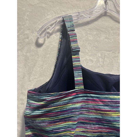 Lands End Tankini Swimsuit Top Women's Size 20W Square Neck Underwire Stripe NWT - Picture 7 of 16